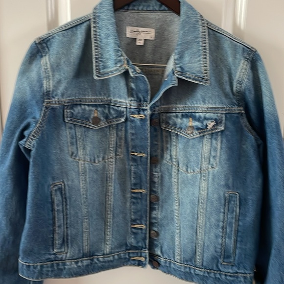 Carly Jean Los Angeles fletcher medium wash denim jacket women’s size XL - Picture 3 of 9